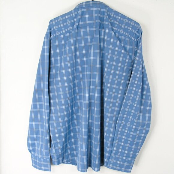 UNTUCKit Garrett Button-Down Plaid Shirt Blue/White Long Sleeve 2XL Slim Fit ZEN - Picture 4 of 4